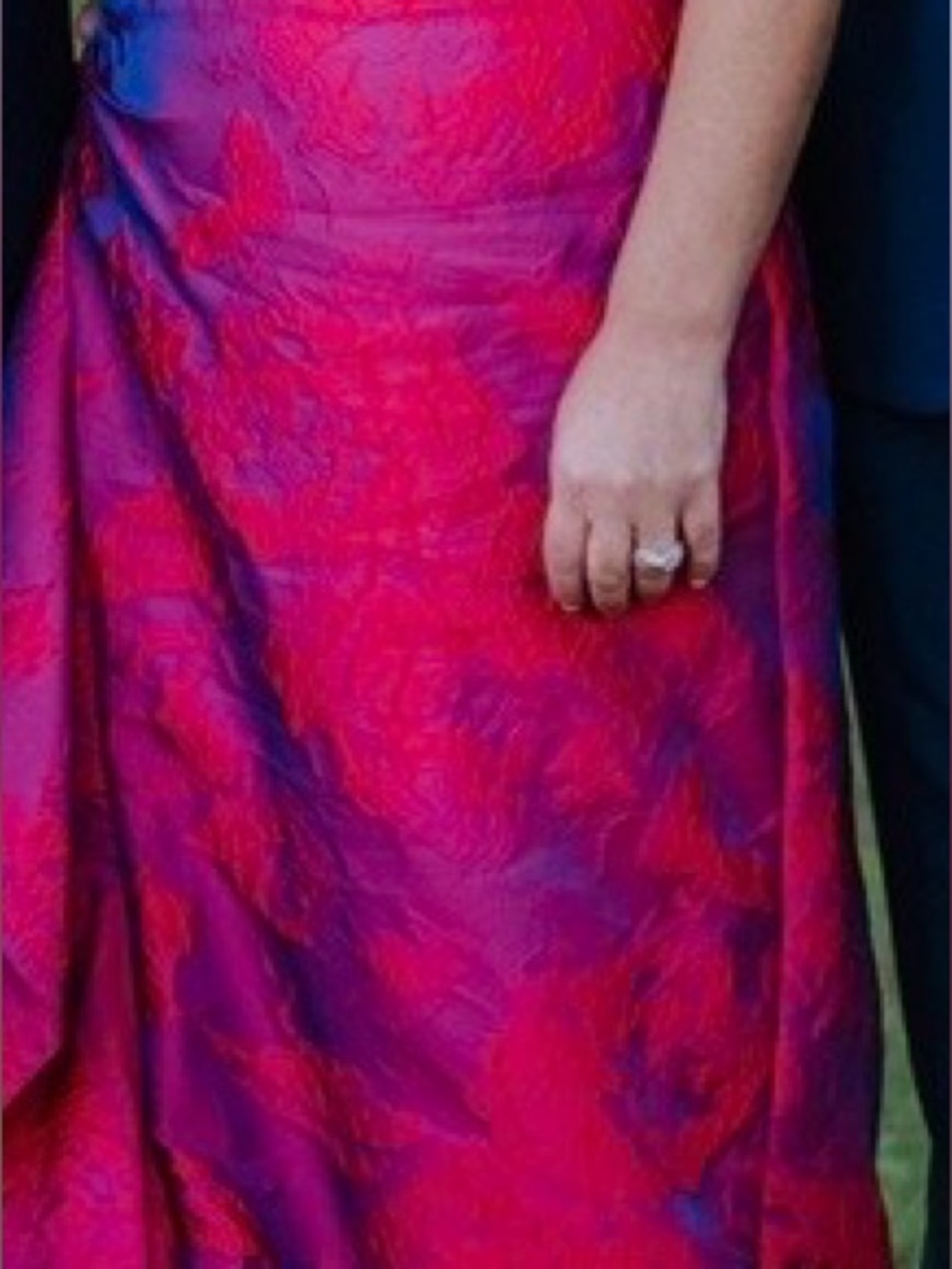 Women’s Fuchsia and Purple Floral Evening Dress